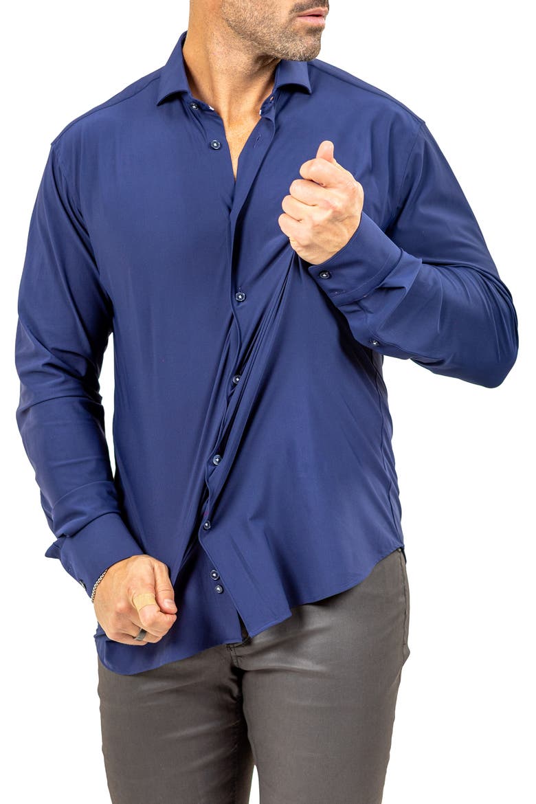 Eins Marthy Contemporary Fit Button-Up Shirt, Alternate, color, BLUE