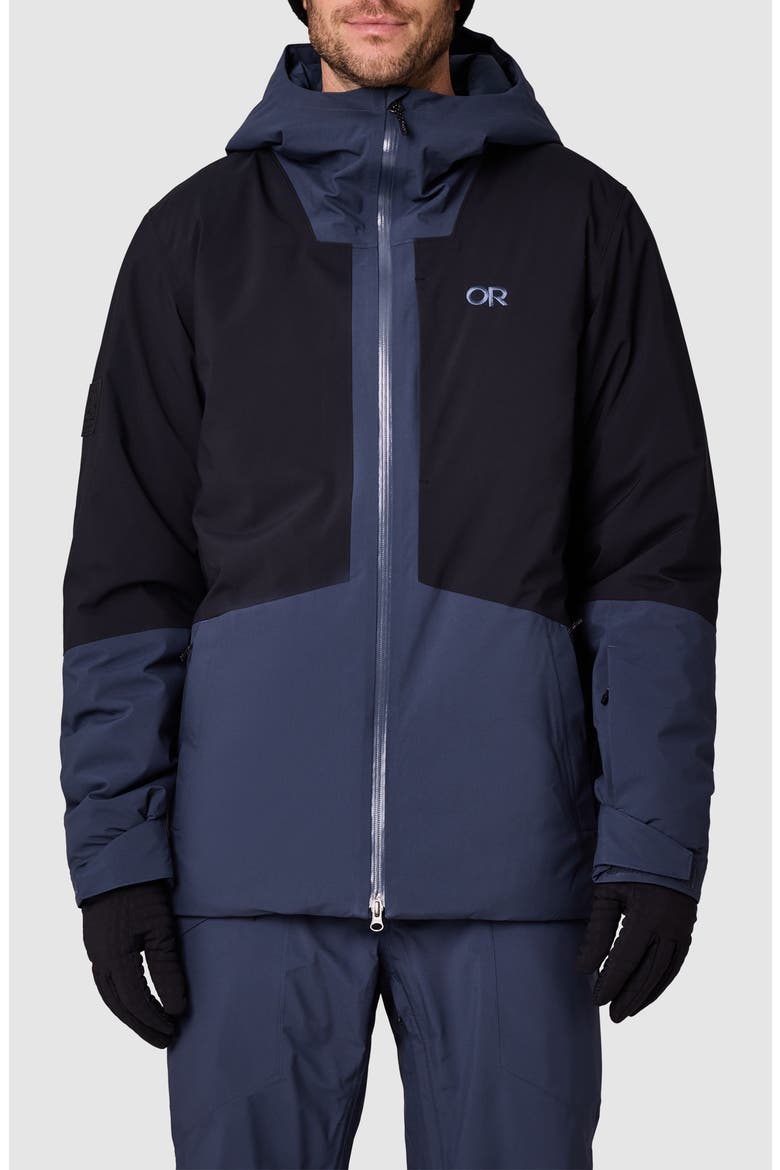Snowcrew Waterproof Hooded Ski Jacket, Main, color, ATLANTIC/ BLACK