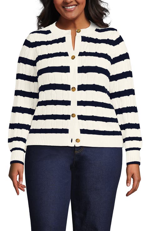 Drifter Classic Cable Crew Neck Cardigan Sweater