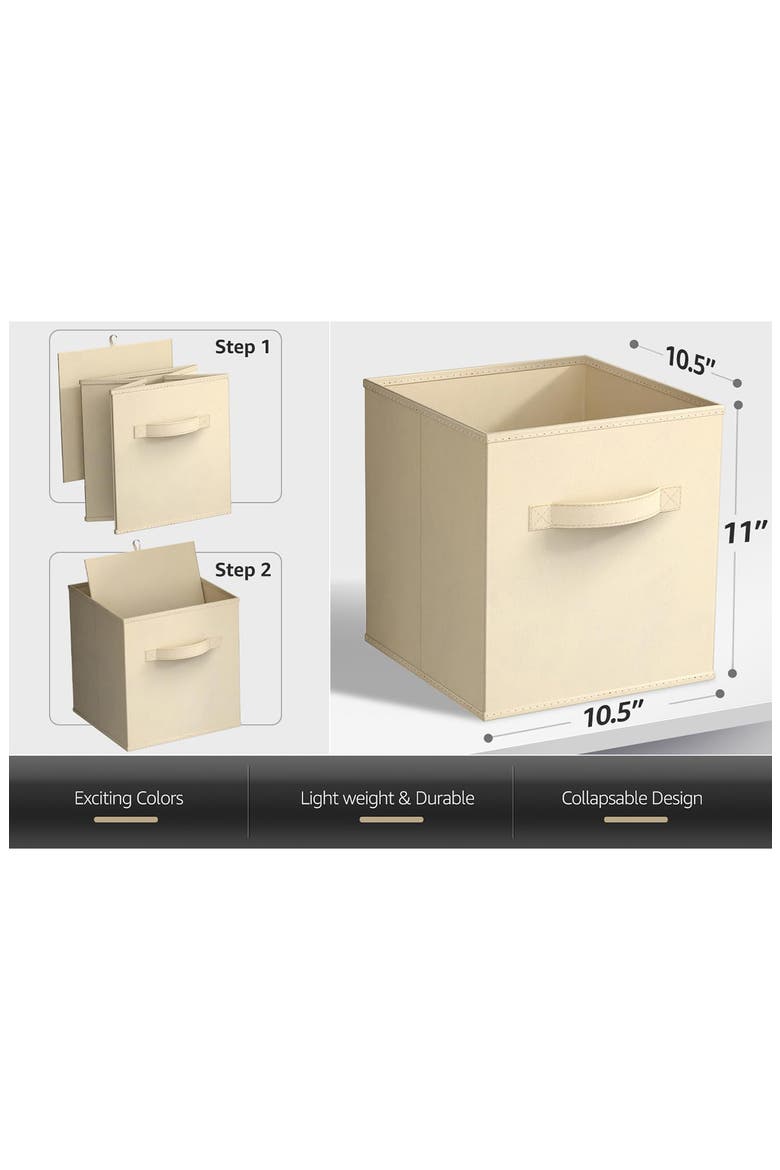 Collapsible Storage Cube, Alternate, color, BEIGE