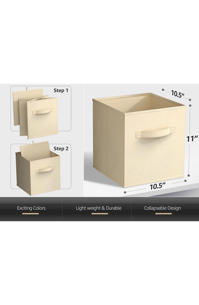 SORBUS Collapsible Storage Cube, Alternate, color, Beige