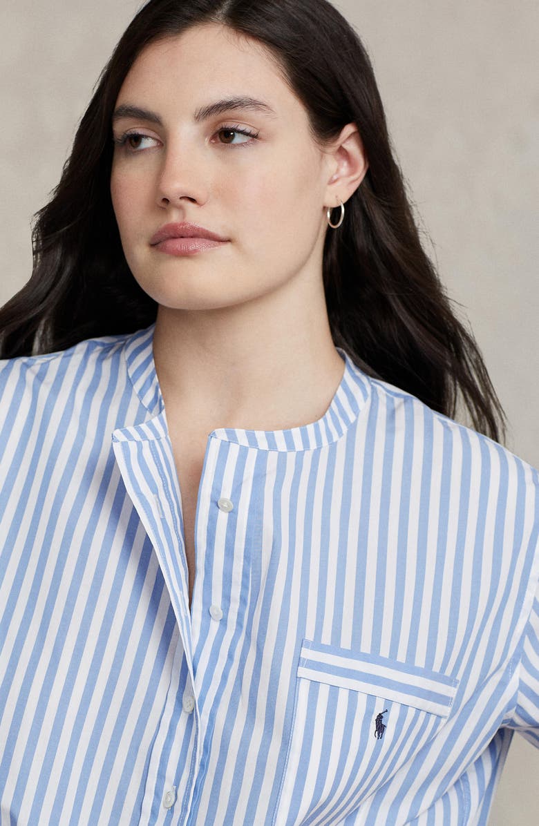 Polo Ralph Lauren Cotton Poplin Tunic Sleepshirt, Alternate, color, Purple Stripes