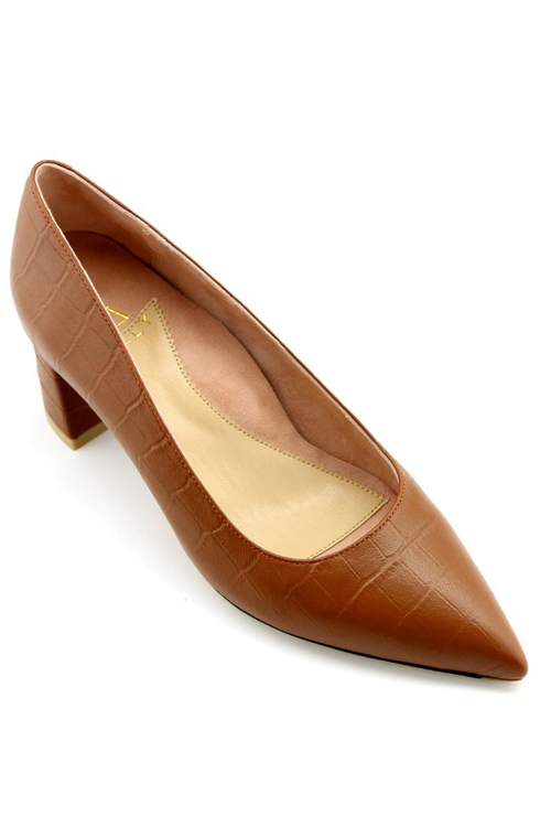 Ally Shoes Lower Block Heel Pump