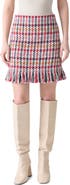 Akris punto Check Tweed Fringed Skirt