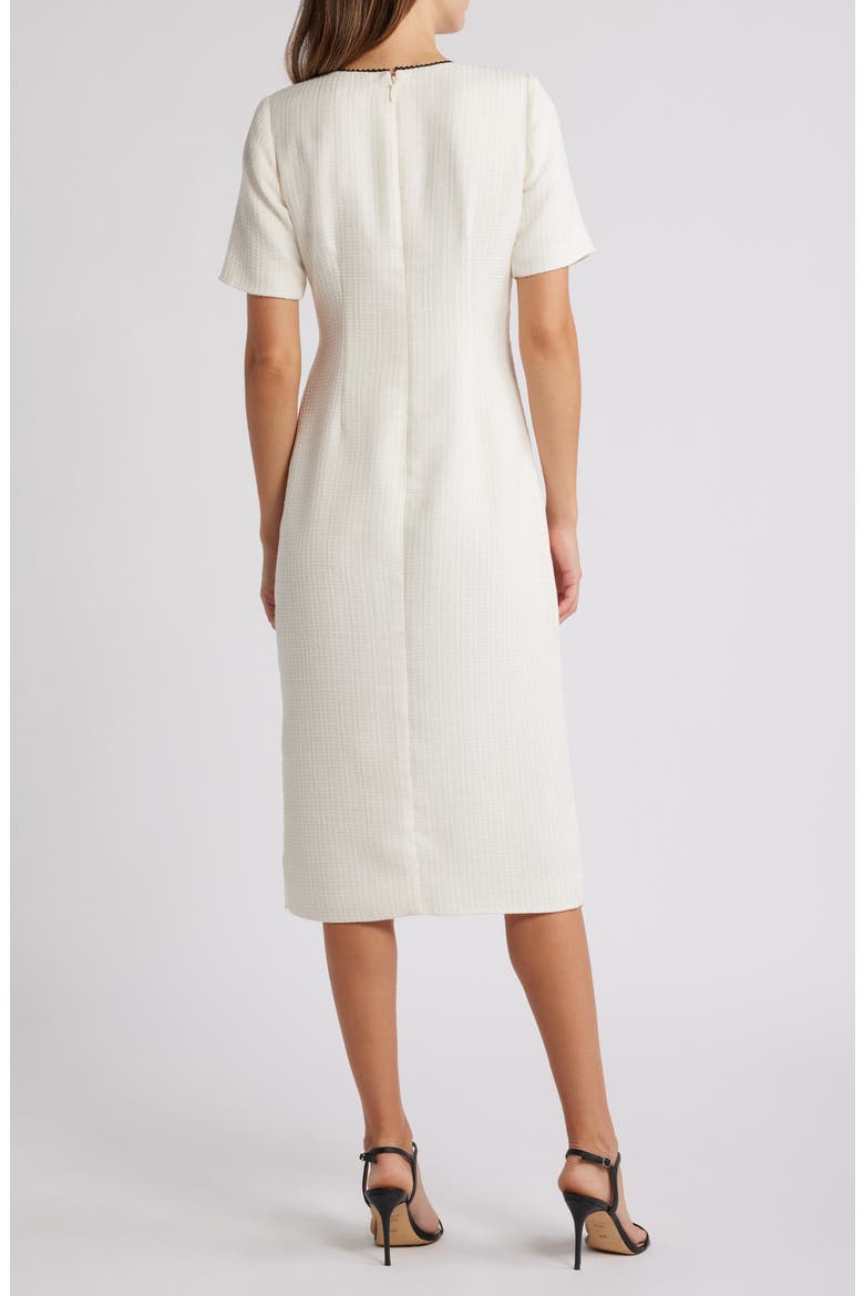 Pocket Tweed Midi Dress, Alternate, color, OFF WHITE
