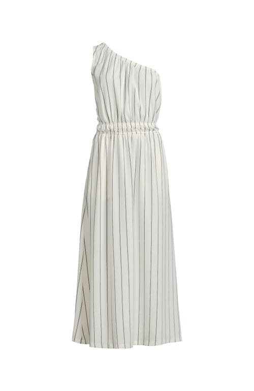 LANDS' END LANDS' END CREASELESS ONE SHOULDER MIDI DRESS 