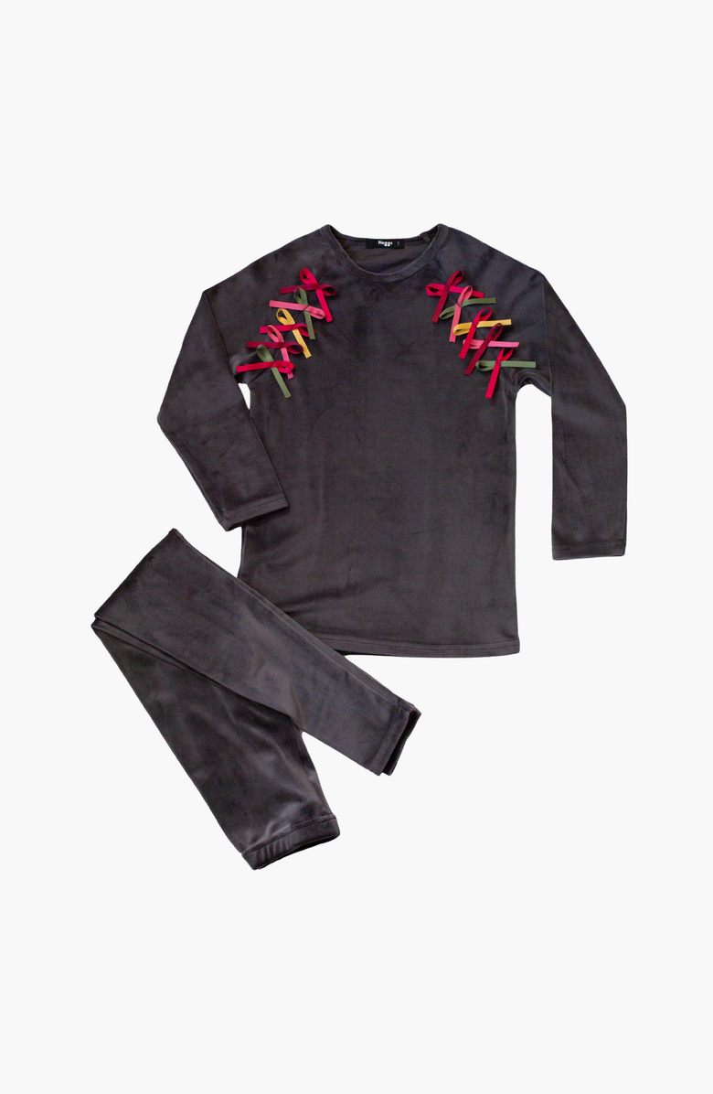 NoggiWear Velour Bows Loungewear Set, Main, color, 
