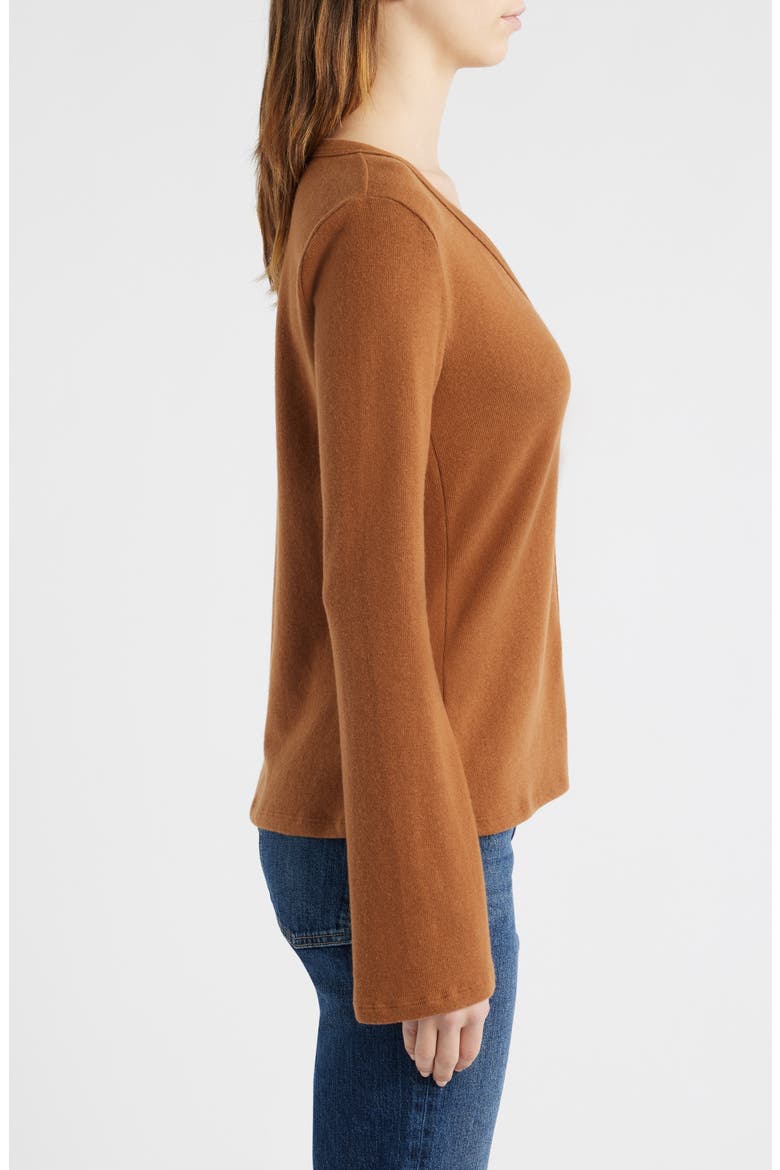 Millie Split Front Cardigan, Alternate, color, TOFFEE
