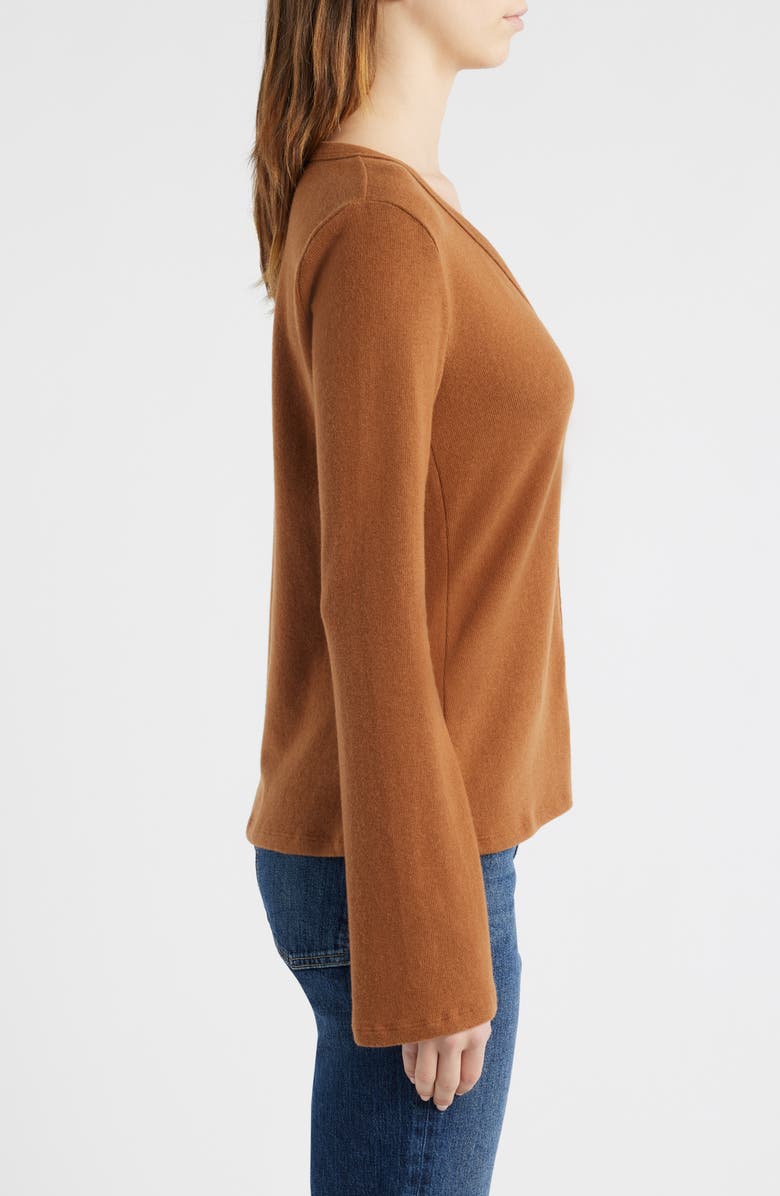 Reformation Millie Split Front Cardigan, Alternate, color, Toffee