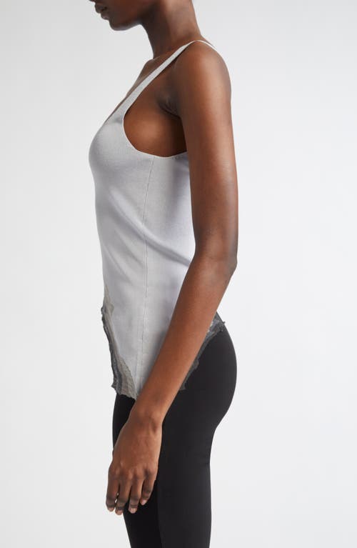 Grace Ling Flame Rib Tank In Ash Grey