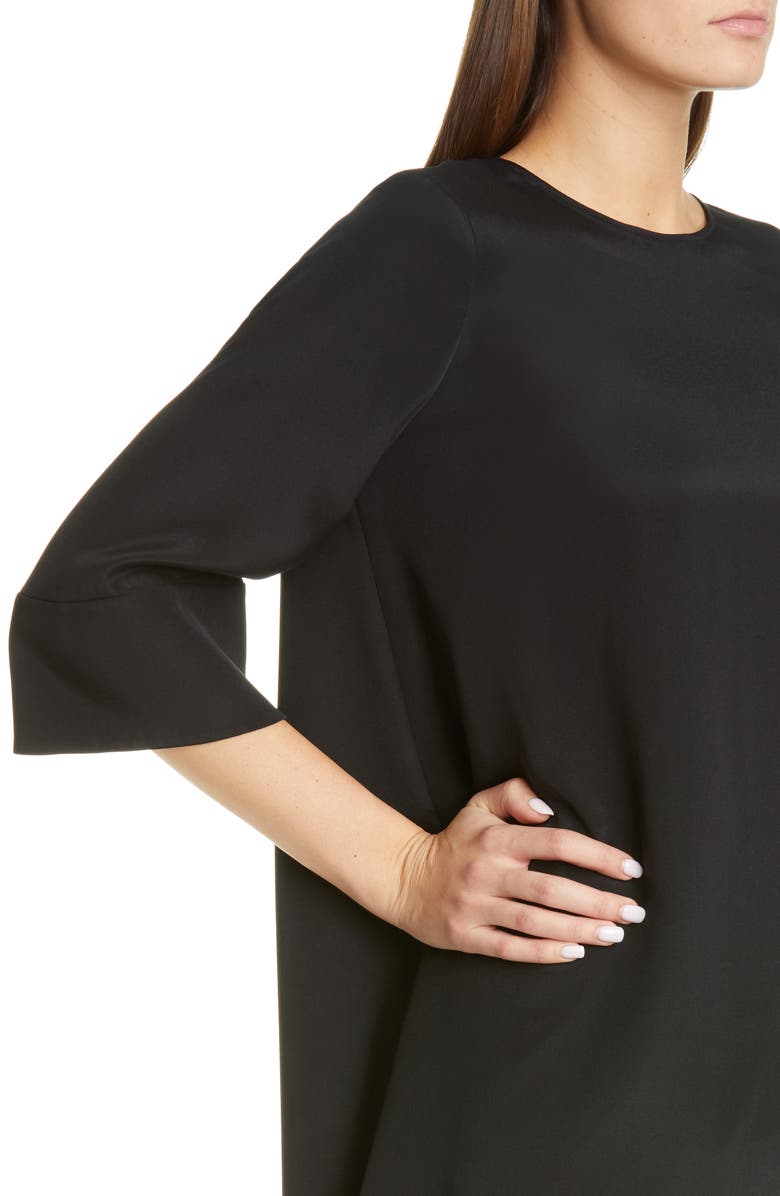 St. John Collection Asymmetrical Silk Crêpe de Chine Top, Alternate, color,