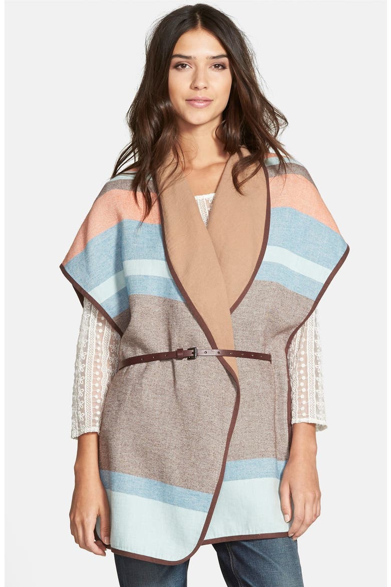 Stripe Cape, Main, color, BROWN PUCE WESTERN STRIPE