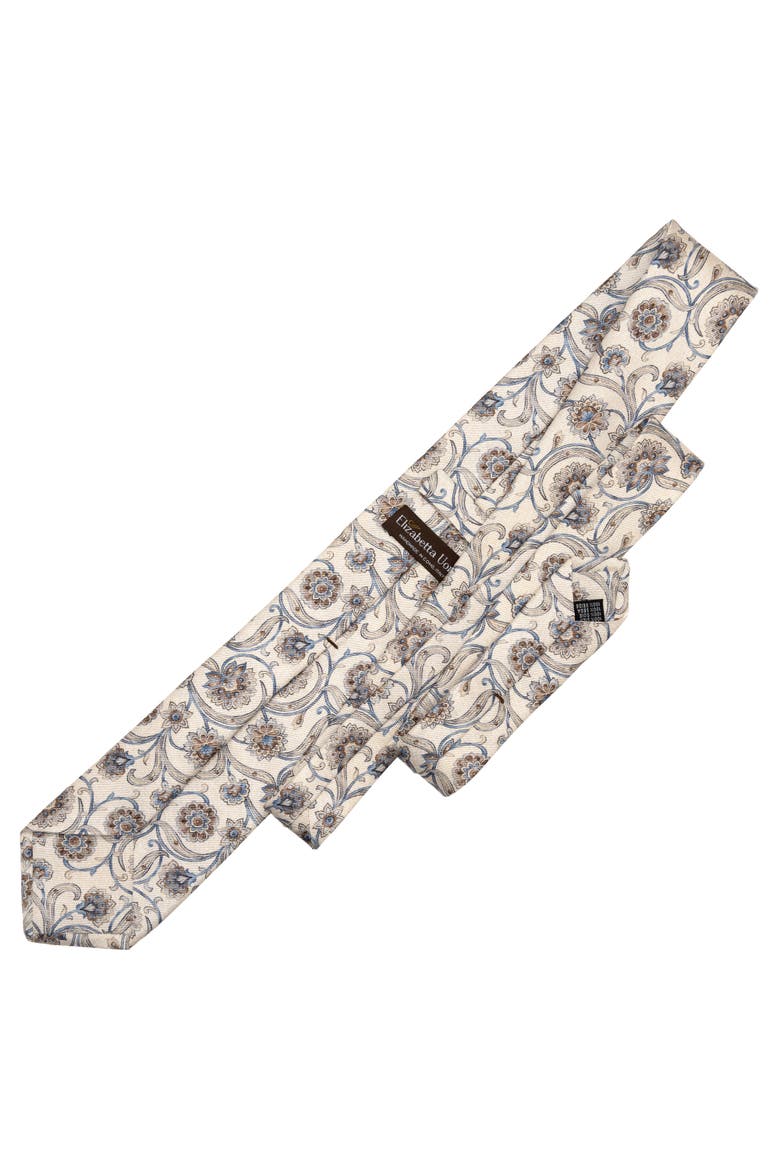 Niccolò - Printed Silk Tie for Men, Alternate, color, Cream