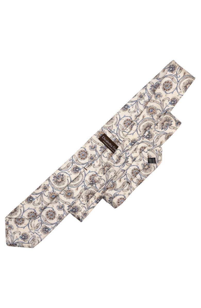 Elizabetta Niccolò - Extra Long Printed Silk Tie for Men, Alternate, color, Cream