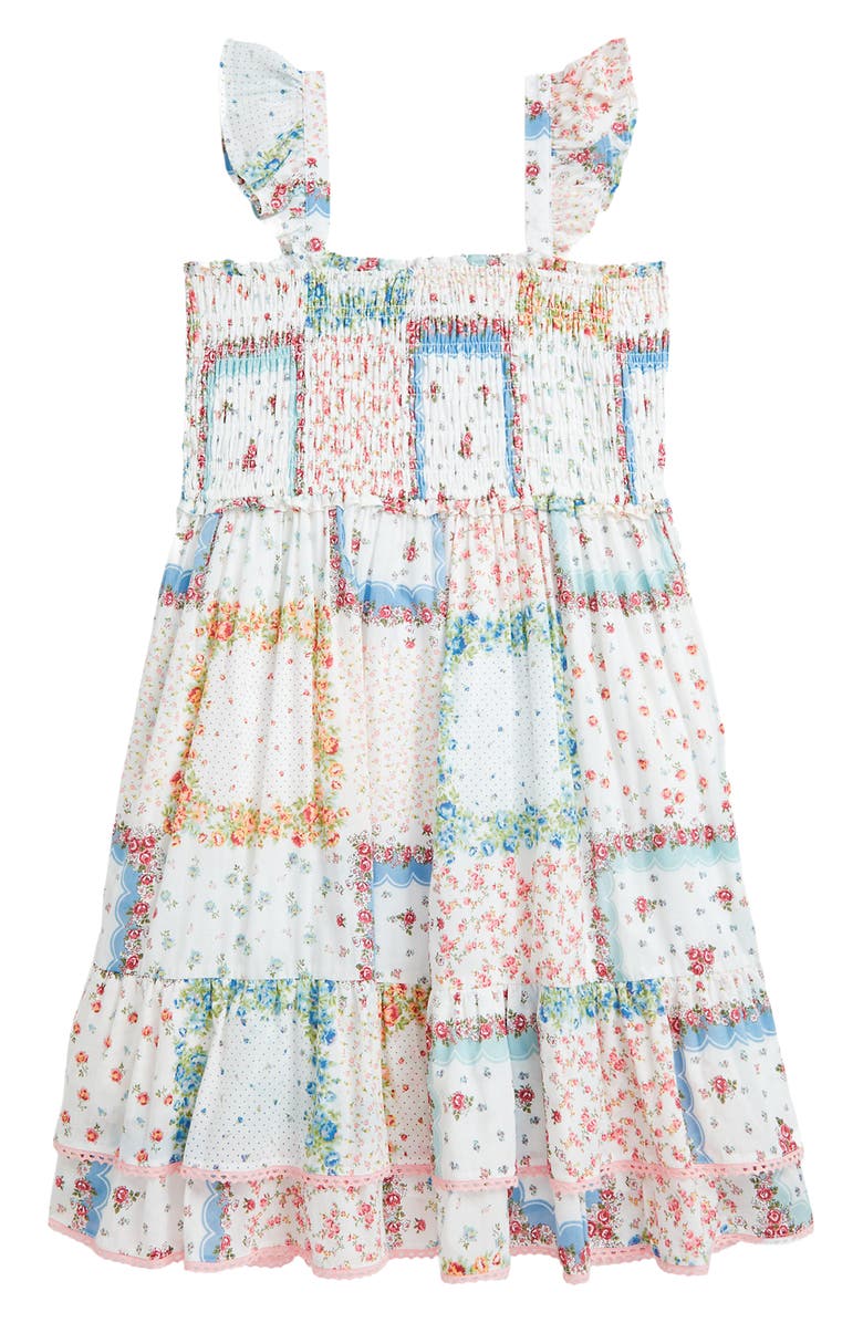 Ralph Lauren Kids' '60s Batiste Floral Tiered Cotton Sundress, Alternate, color, 