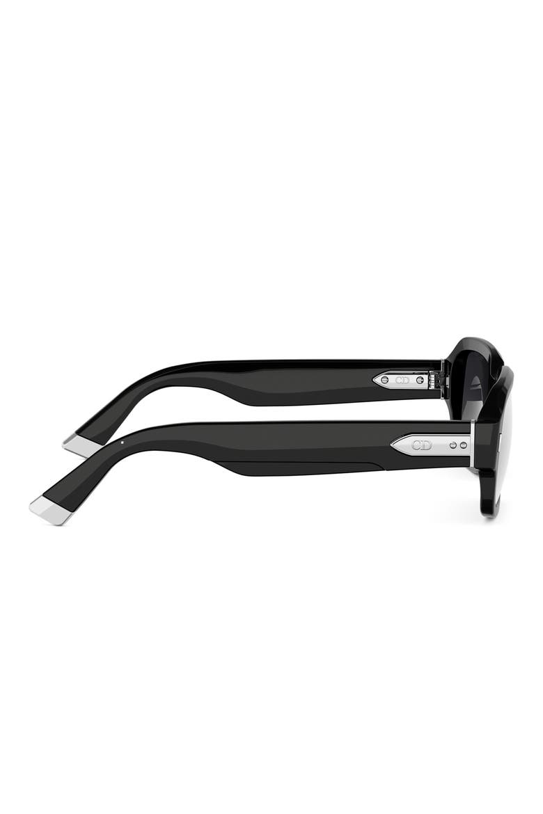 'DiorTailoring S2I 56mm Geometric Sunglasses, Alternate, color, SHINY BLACK / GRADIENT SMOKE