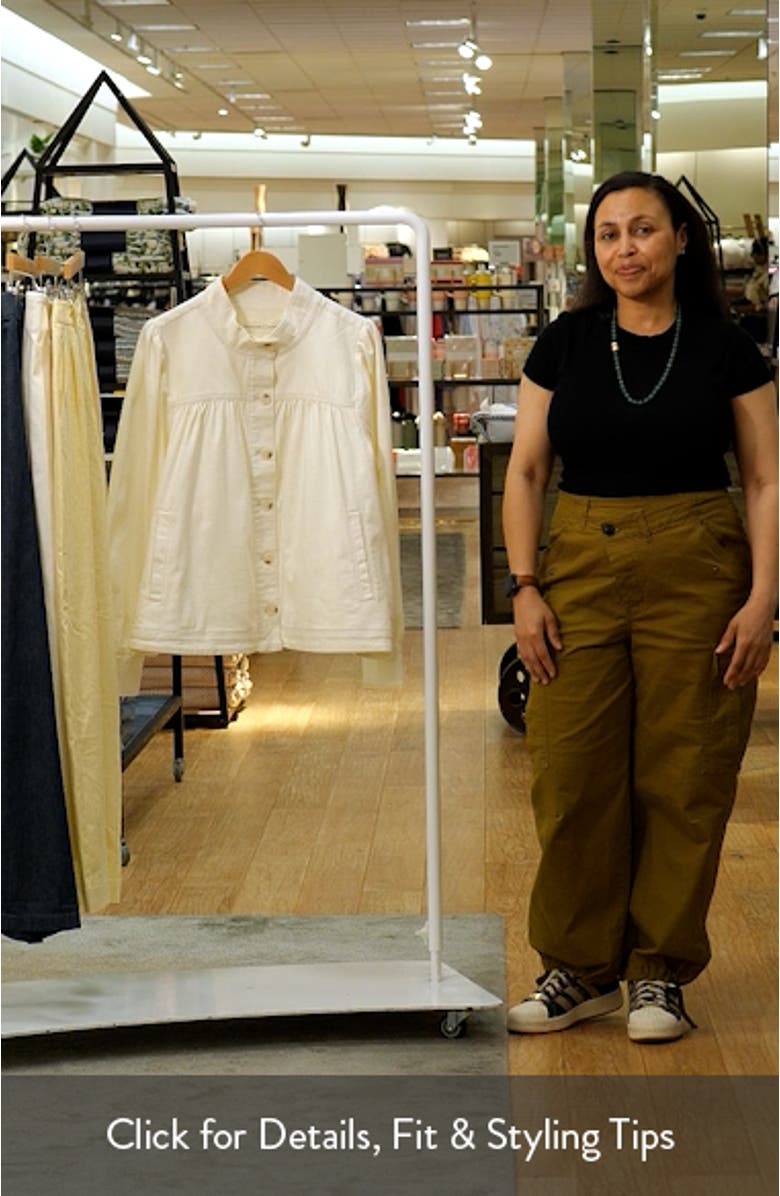 High Neck Stretch Cotton Twill Jacket, sales video thumbnail