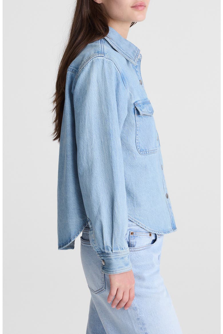 Airy Denim Relaxed Shirt Jacket, Alternate, color, FADED HORIZON WASH