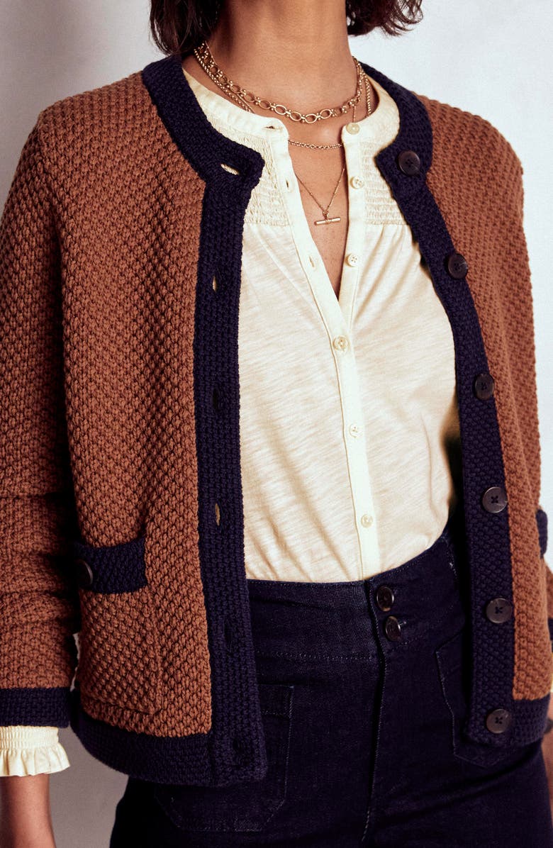 Boden Elsa Shirred Yoke Jersey Shirt, Alternate, color, Ivory