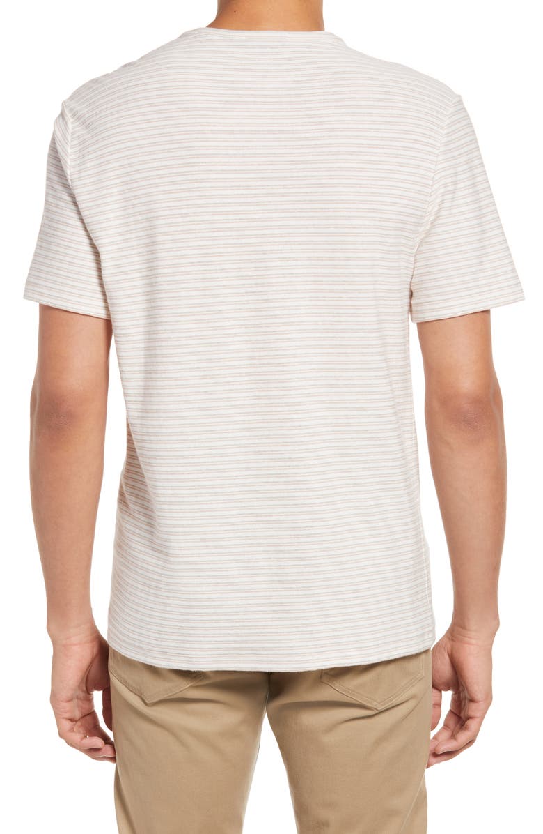Vince Plaited Stripe Crewneck T-Shirt, Alternate, color, 