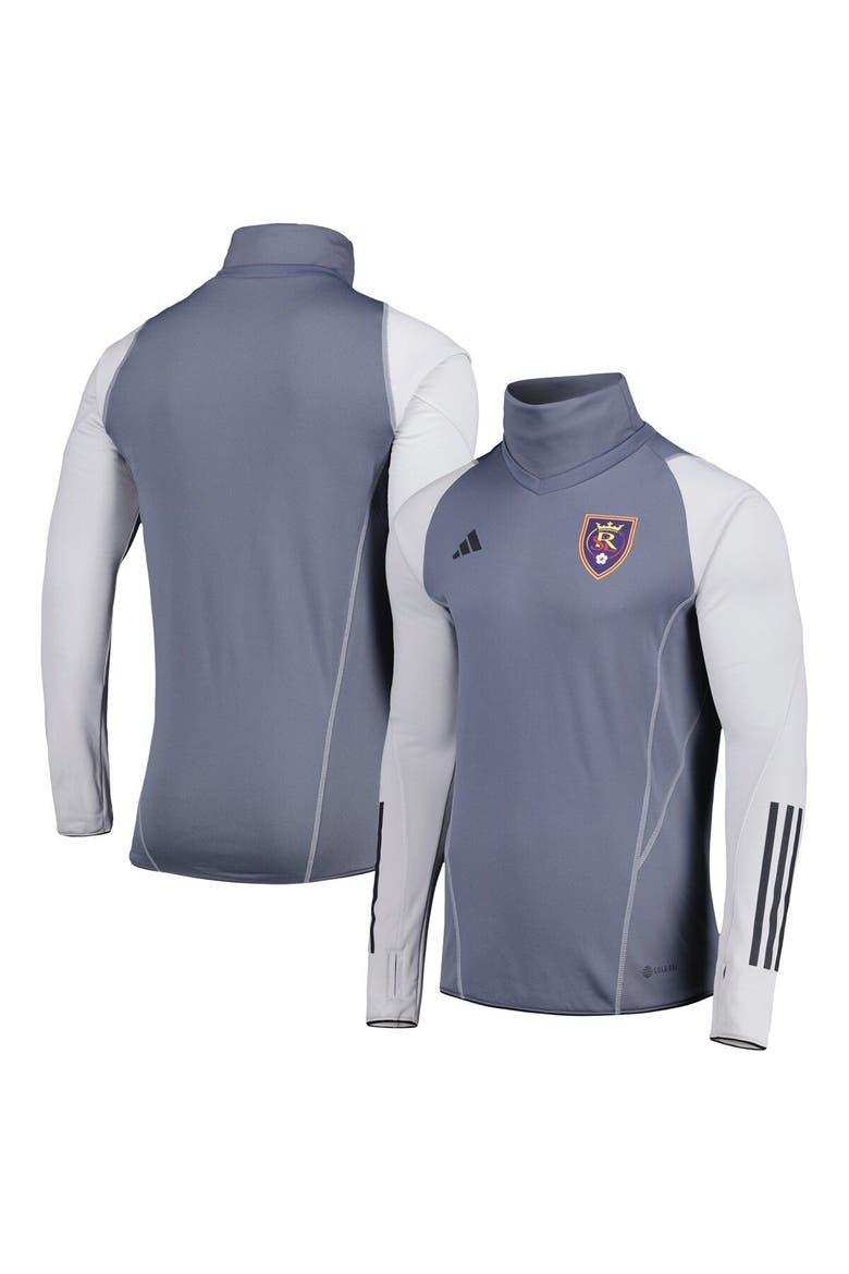 Men's adidas Gray Real Salt Lake Warm Raglan COLD.RDY Top, Main, color, Gray