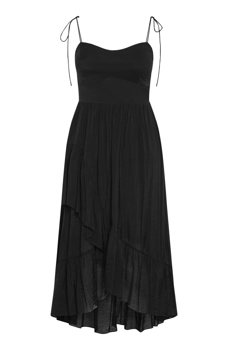 City Chic Hailey Tie Strap High-Low Maxi Dress, Alternate, color, Black