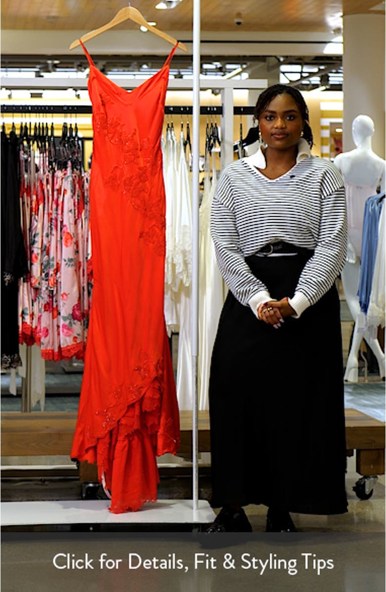 Anastelle Bead Embellished Satin Mermaid Gown, sales video thumbnail