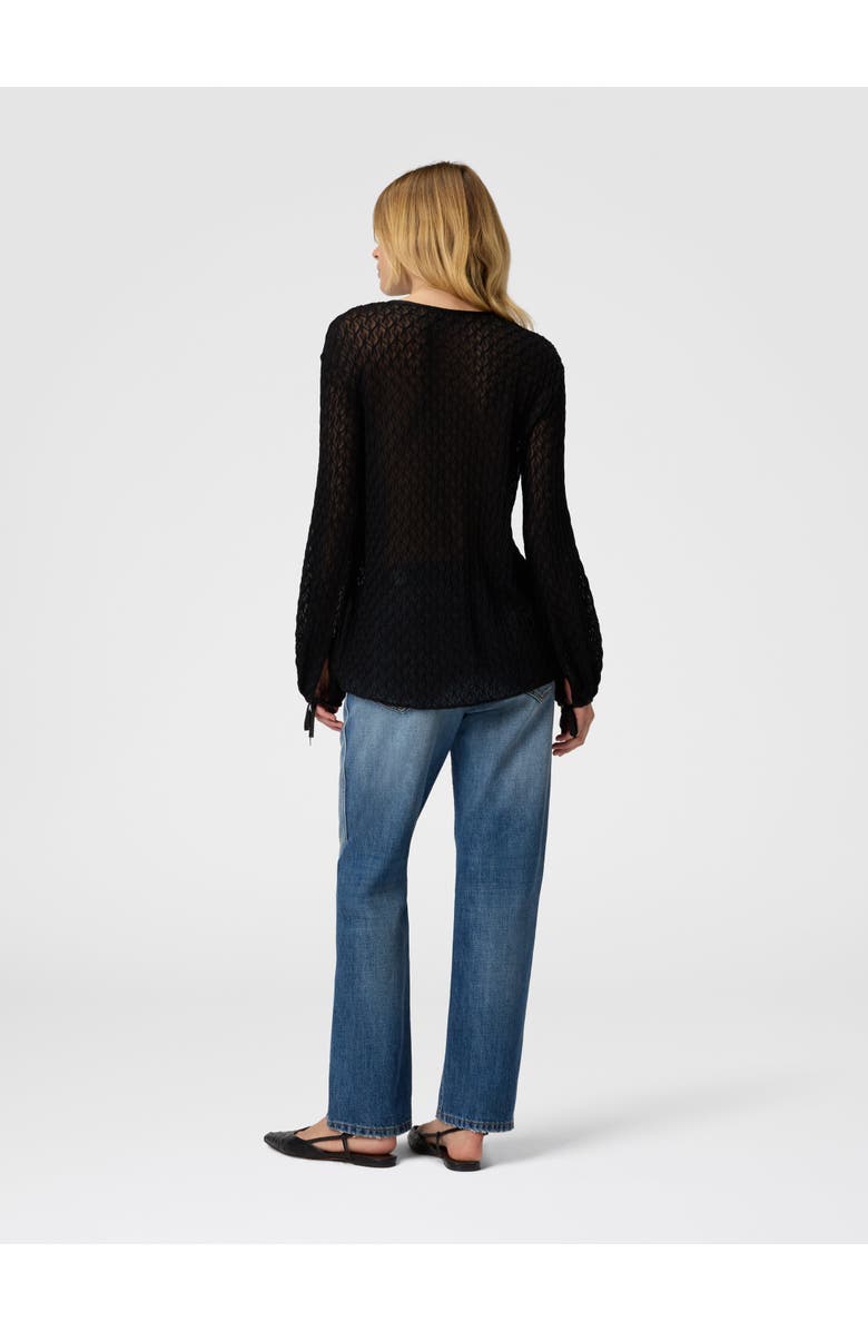 Missoni Crew Neck Blouse In Wool Blend, Alternate, color, Black