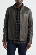 Nordstrom Stand Collar Leather Bomber Jacket