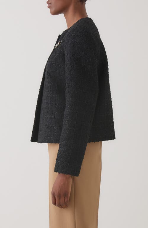 Lk Bennett Pip Tweed Jacket In Black