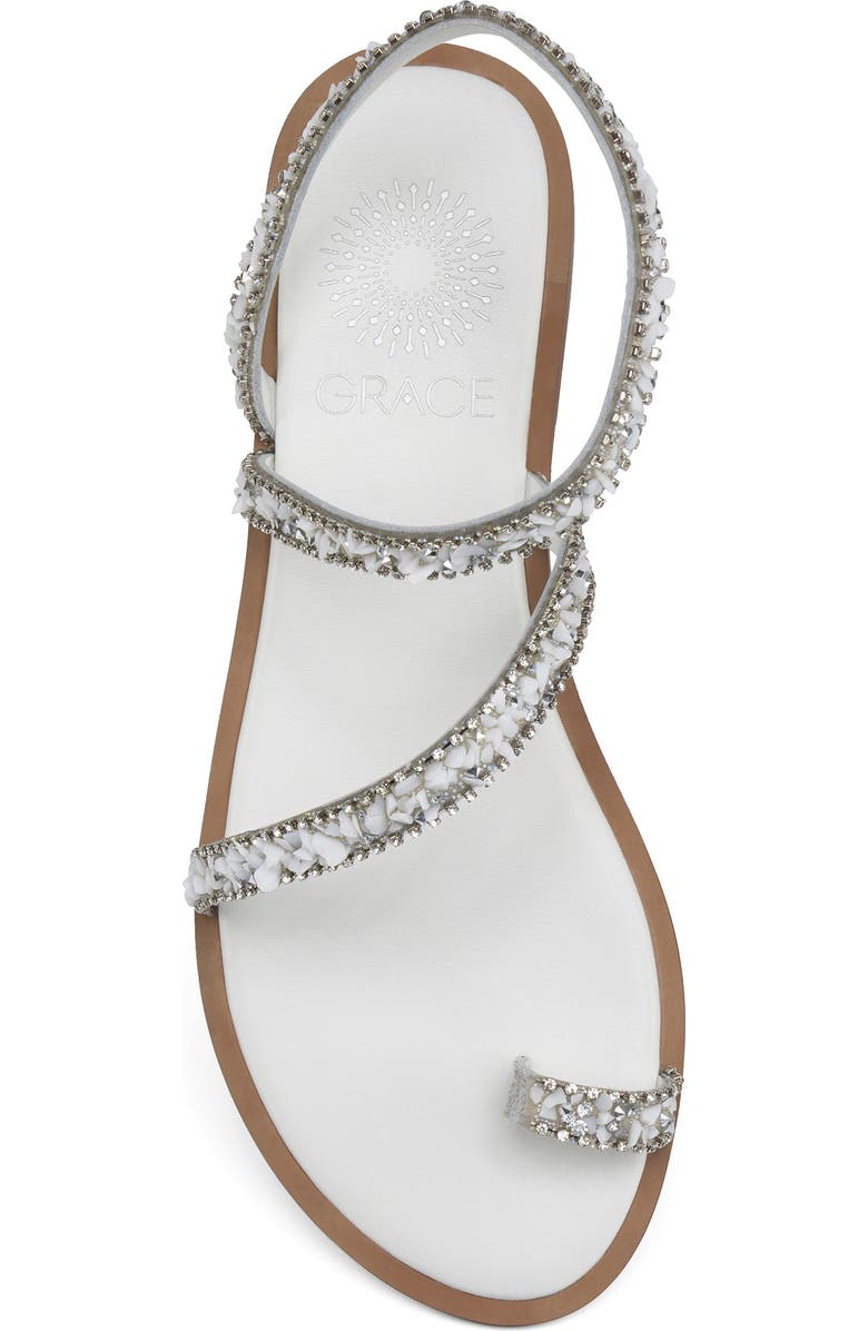 Grace Footwear Positano Crystal & Rhinestone Sandal, Alternate, color, White