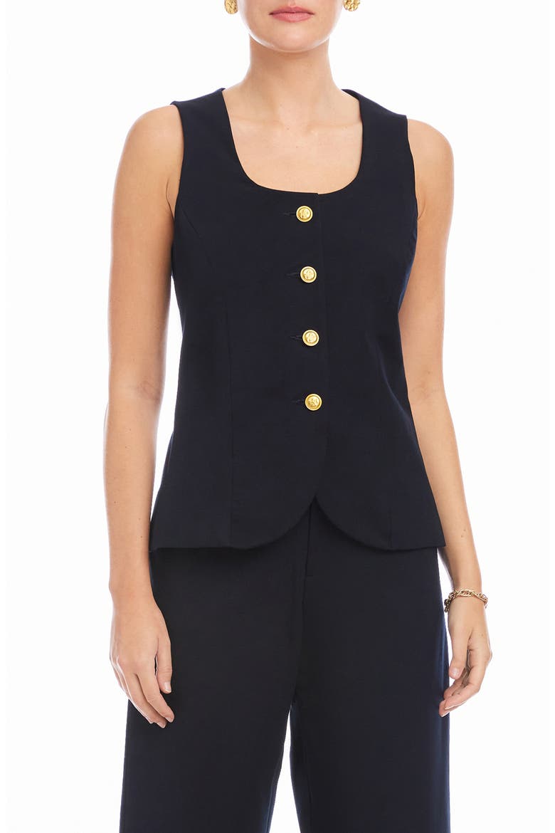 June Button-Up Vest, Main, color, MIDNIGHT BLUE