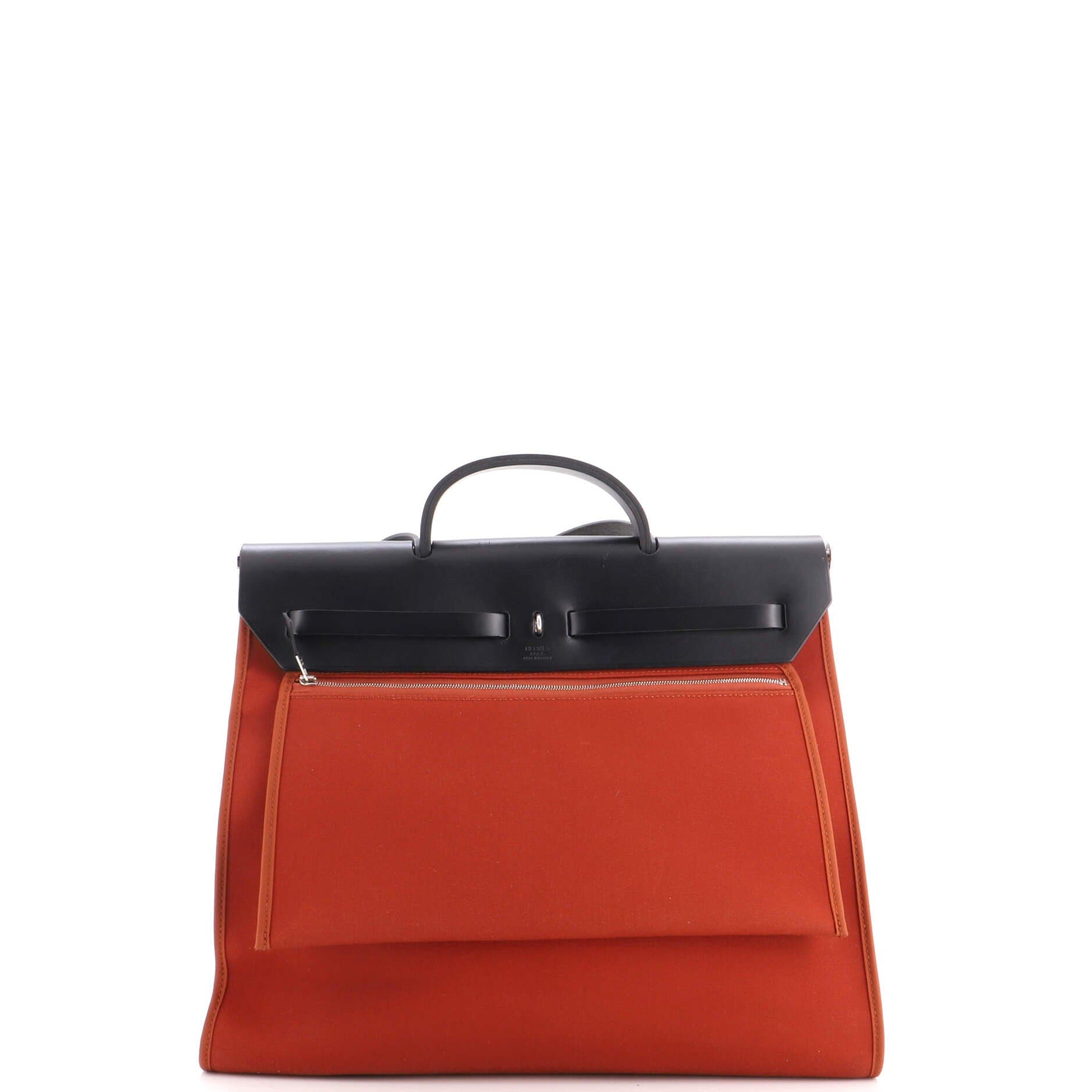 Herbag Zip Leather and Toile 39, Alternate, color, Brown