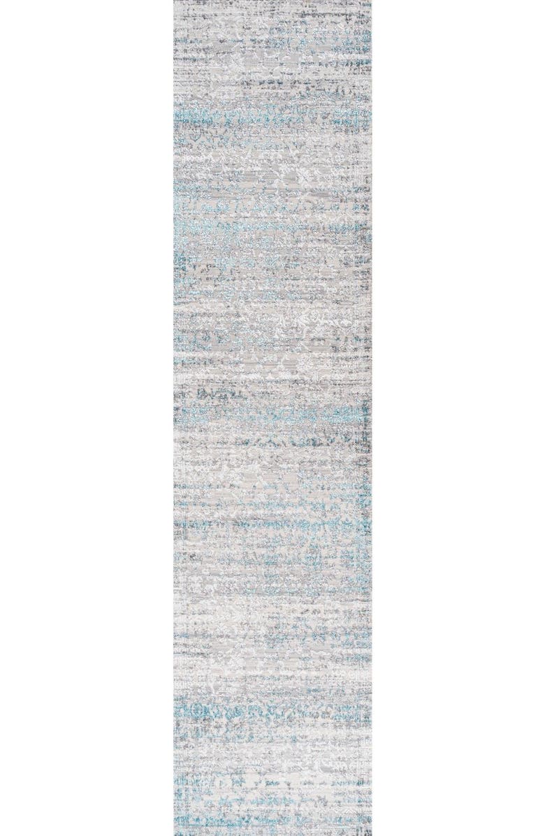 JONATHAN Y Tidal Modern Strie' Area Rug, Main, color, Gray/Turquoise