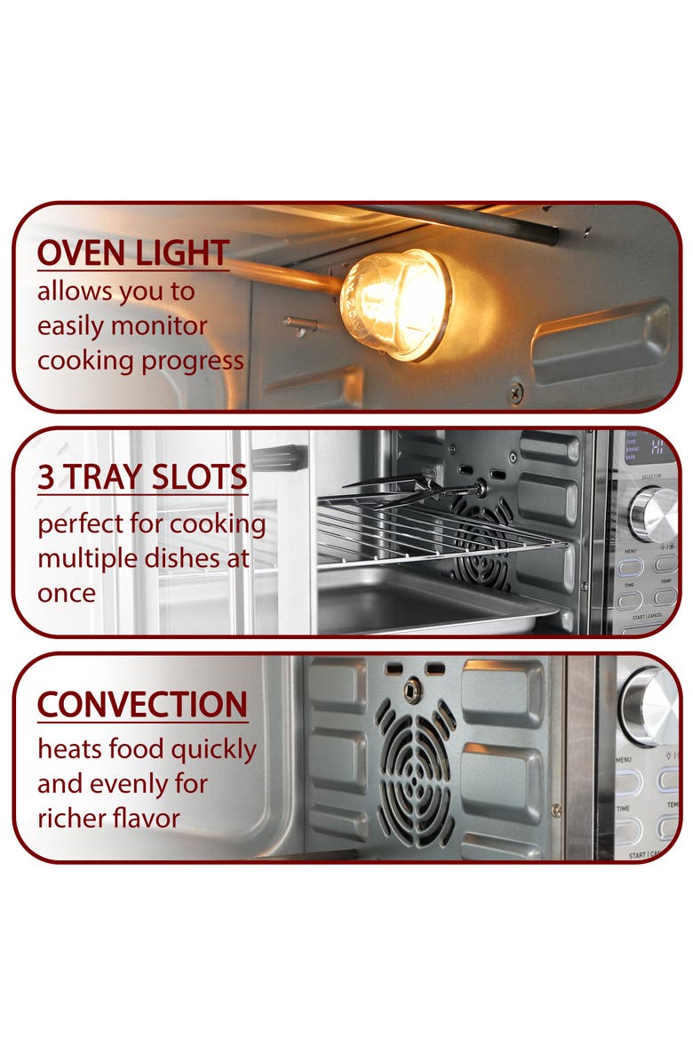 Megachef Digital Electric French Door Multi-Function Counter Top Oven with Rotisserie Set, Alternate, color, Grey