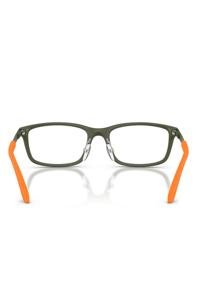 Emporio Armani Kids' 49mm Rectangle Optical Glasses, Alternate, color, Matte Green / Demo Lens