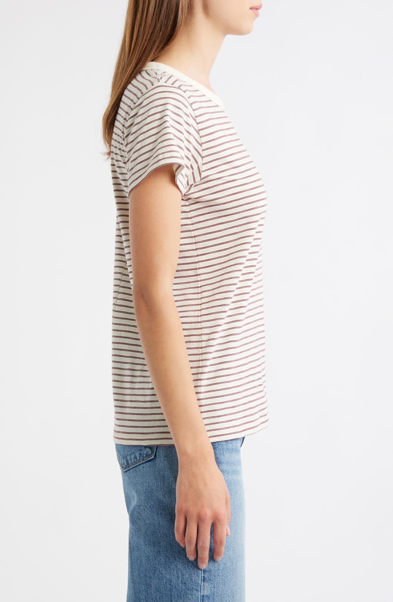 rag & bone The Slub Stripe T-Shirt, Alternate, color, Beige Multi