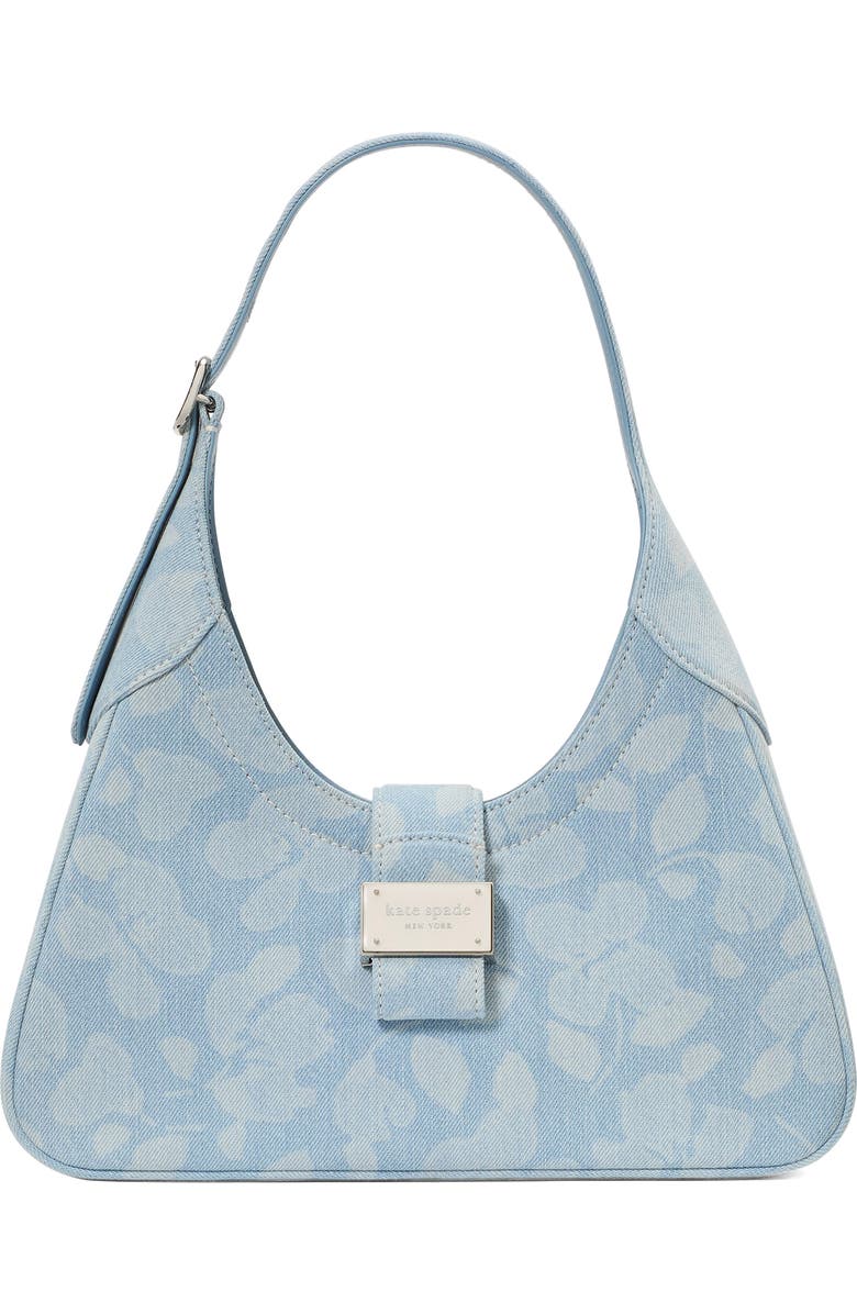 Kate Spade New York small noveau printed denim shoulder bag, Main, color,