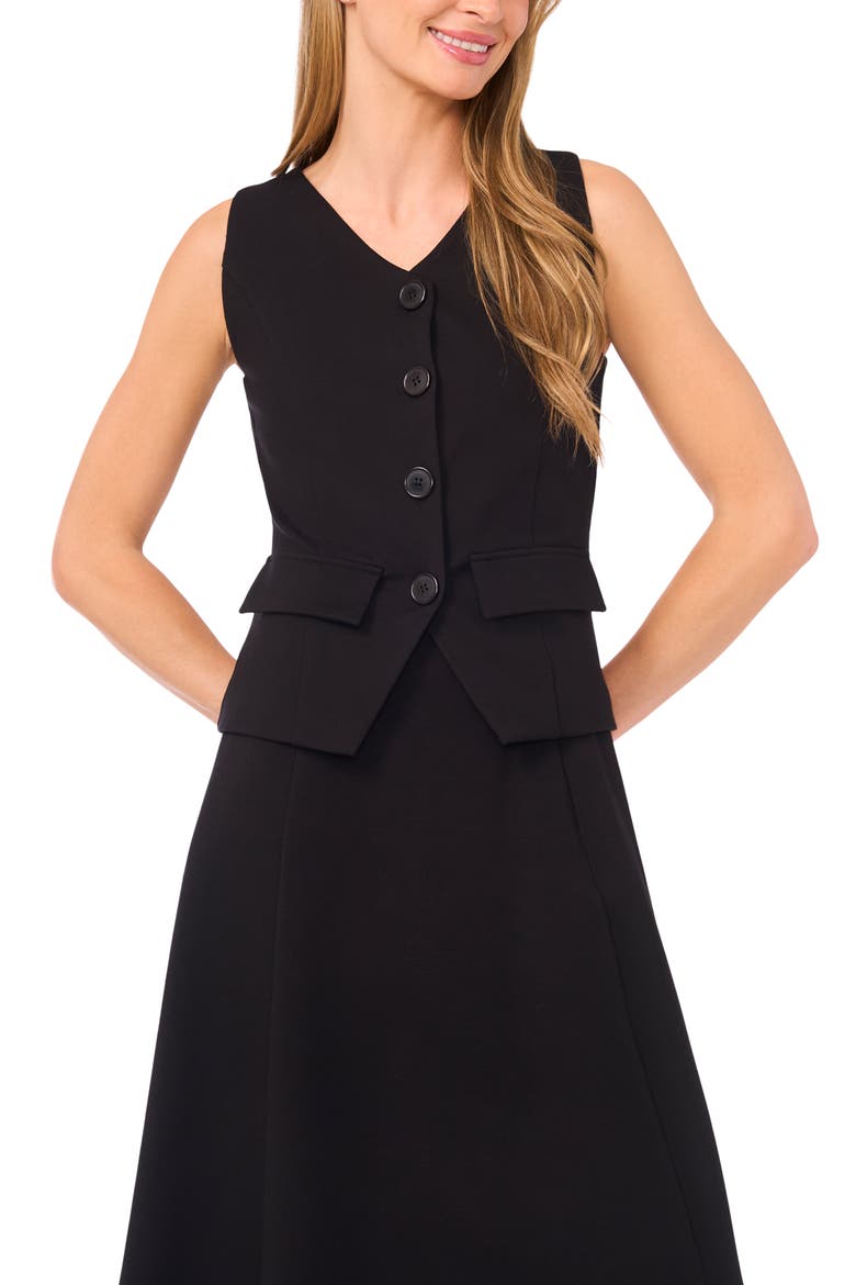 Vest Midi Dress, Alternate, color, RICH BLACK