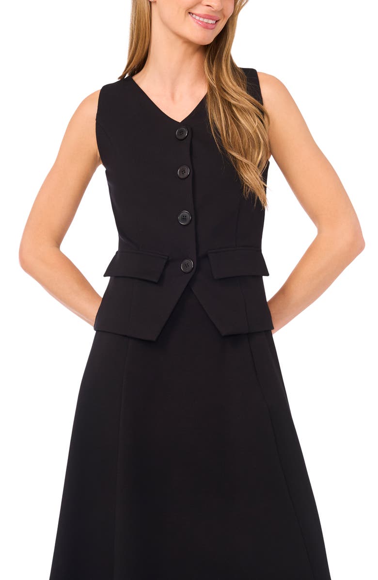 Halogen<sup>®</sup> Vest Midi Dress, Alternate, color, Rich Black