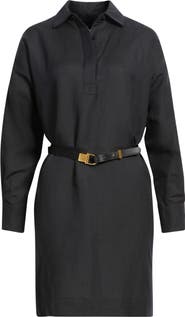 Donna Karan New York Belted Long Sleeve Polo Dress