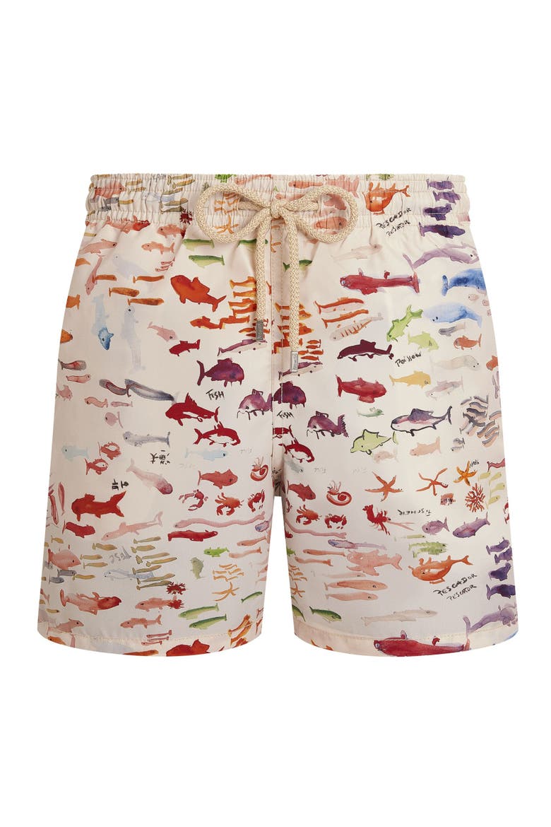 Men Swim Shorts Pescador - VBQ x Fabrice Hyber, Main, color, Paper