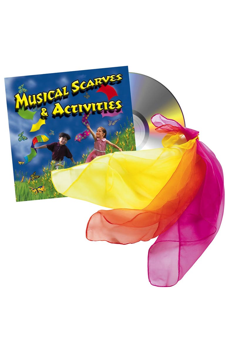 Kaplan Early Learning Company Musical Scarves & Physical Activity CD Set, Main, color, Multicolored