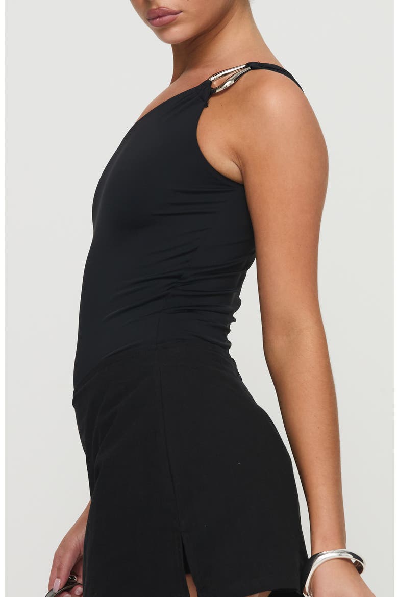 Talija One-Shoulder Bodysuit, Alternate, color, BLACK