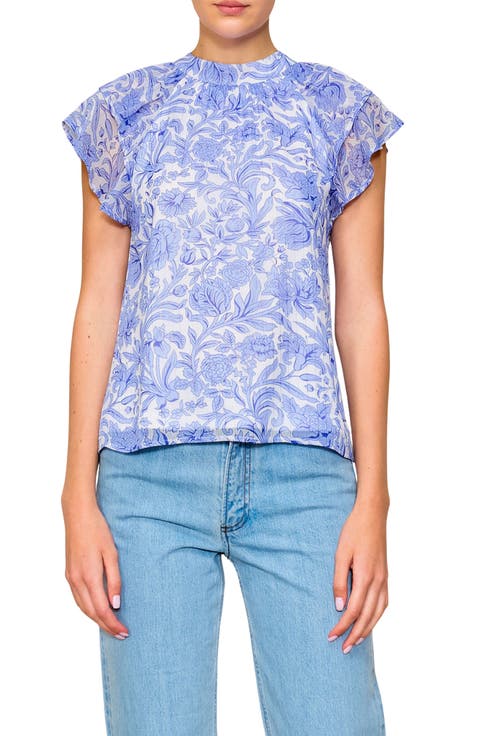Flutter Sleeve Chiffon Top