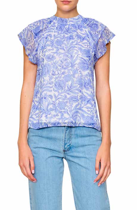 MELLODAY Flutter Sleeve Chiffon Top