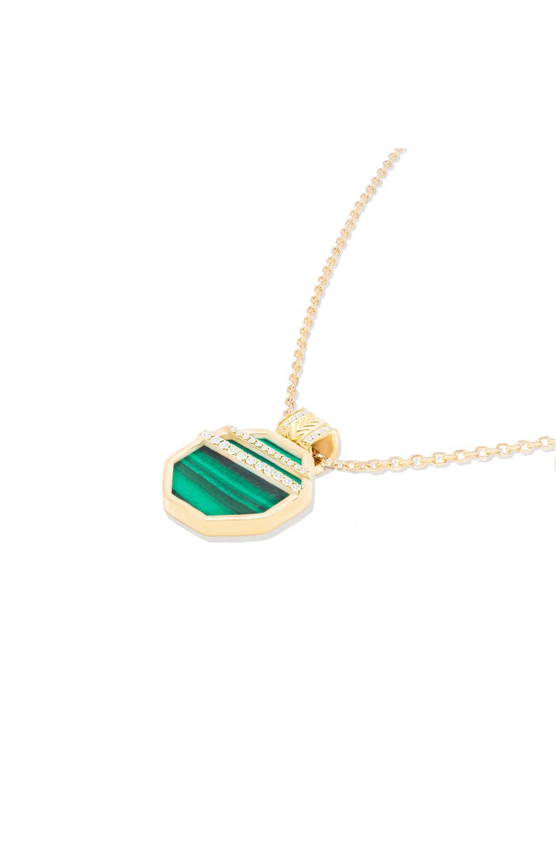 Campbell + Charlotte Spark Octagon Pendant Necklace, Alternate, color, Malachite & Diamond-Gold
