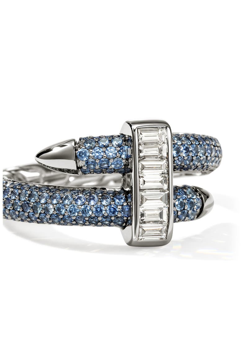 Artisan Series 18k White Gold Diamond & Sapphire Spear Ring, Alternate, color, GOLD