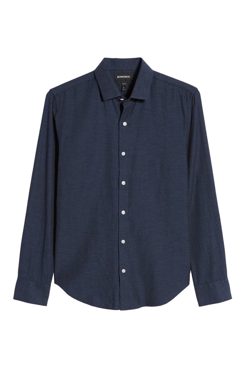 Unbutton Down Slim Fit Sport Shirt, Alternate, color, MIDNIGHT HEATHER