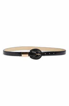 Croc Embossed Faux Leather Belt